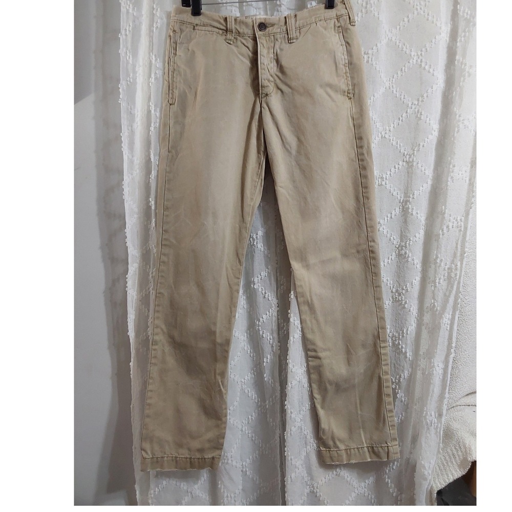 Abercrombie & Fitch Mens Khaki Chino Pants Straight Leg Button Fly 30x32 Tan